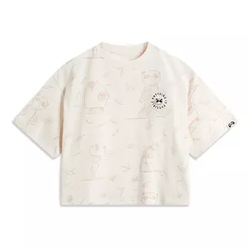 Футболка большого размера с рисунком панды Li-Ning, бежевый