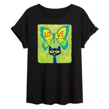Футболка большого размера с рисунком Pete The Cat Love Butterfly для юниоров Licensed Character