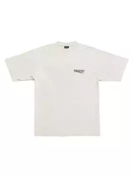 Футболка большого размера в стиле политической кампании Balenciaga, цвет off white