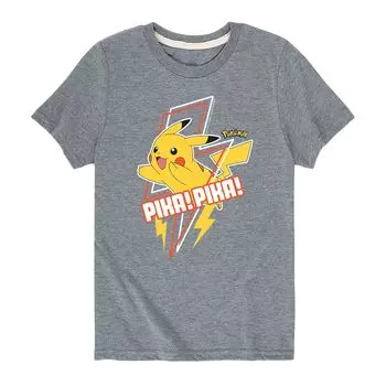 Футболка Bolt с рисунком Pokemon Pikachu Pika Pika для мальчиков 8–20 лет Licensed Character