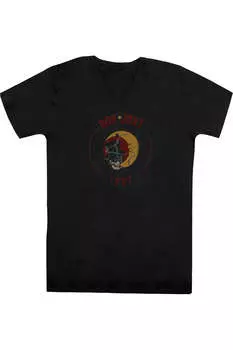 Футболка Bon Jovi 1987 с коротким рукавом и V-образным вырезом для взрослых из хлопка премиум-класса Gildan, черный