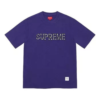 Футболка bones s/s top 'purple white' Supreme, фиолетовый