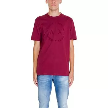 Футболка бордового цвета из хлопка Armani Exchange