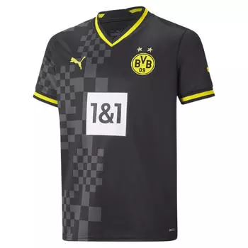 Футболка Borussia Dortmund 22/23 Away Youth PUMA, черный/серый