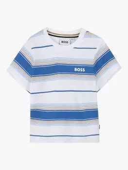 Футболка boss baby в полоску HUGO BOSS, цвет Pale Blue