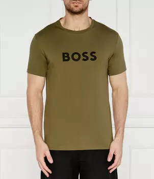 Футболка BOSS BLACK RN Regular Fit, зеленый
