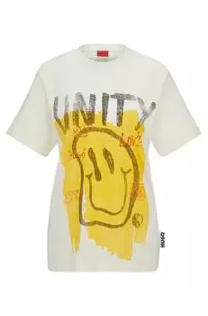 Футболка Boss Cotton Jersey Doodle Motifs, белый