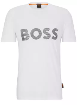 Футболка Boss Cotton-jersey With Logo Detail, белый