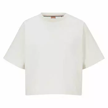 Футболка Boss Cropped In French Terry With Tonal Monograms, белый