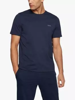 Футболка BOSS для отдыха из смесового хлопка HUGO BOSS, темно-синий
