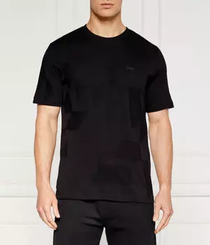 Футболка Boss Green Regular Fit с зазубринами, черный