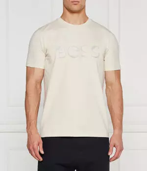 Футболка Boss Green с принтом, экрю