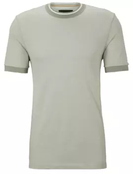 Футболка Boss Micro-pattern T-shirt In Cotton And Silk, светло-зеленый