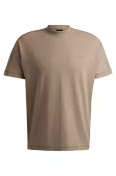 Футболка BOSS ORANGE "Te_Denim" с пестрым рисунком, цвет Open Brown246