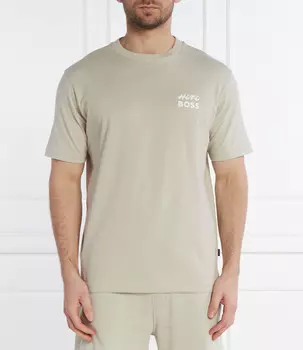 Футболка BOSS ORANGE Te_Records Relaxed fit, экрю