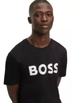 Футболка BOSS ORANGE "Thinking 1" с логотипом, черный