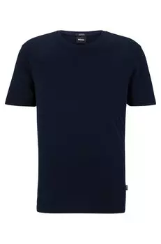 Футболка Boss Slim-fit Short-sleeved In Mercerized Cotton, темно-синий