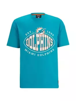 Футболка BOSS x NFL из эластичного хлопка Boss, цвет dolphins open blue