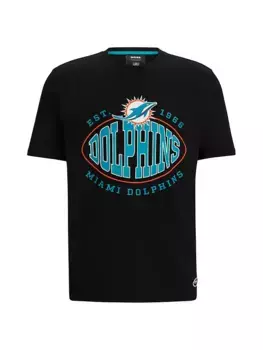 Футболка BOSS x NFL из эластичного хлопка Boss, цвет dolphins black