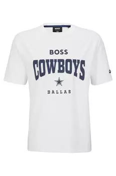 Футболка Boss X Nfl Stretch-cotton With Collaborative Branding Cowboys, белый