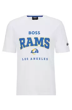 Футболка Boss X Nfl Stretch-cotton With Collaborative Branding Rams, белый