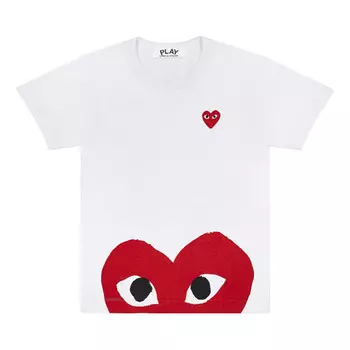 Футболка bottom heart eye t-shirt 'white/red' Comme Des Garcons Play, белый