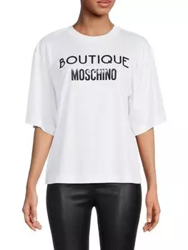 Футболка Boutique Moschino Magliette с логотипом, ivory