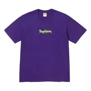 Футболка box logo t-shirt 'purple white' Supreme, фиолетовый