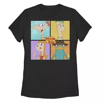 Футболка Box Up с графическим изображением Disney's Phineas and Ferb Juniors Licensed Character
