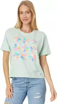 Футболка Boxy Crusher с короткими рукавами Happy Daisies Life is Good, цвет Sage Green