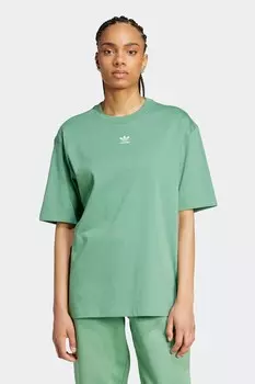 Футболка Boyfriend из 100% хлопка, базовая модель Adidas Originals, зеленый