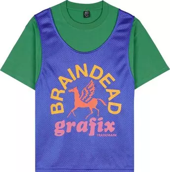 Футболка Brain Dead Graphics Team Jersey 'Green/Blue', зеленый