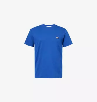 Футболка Brand-Patch с короткими рукавами, стандартного кроя, из хлопкового джерси Valentino Garavani, синий
