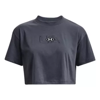 Футболка branded logo crop t-shirt 'storm grey' Under Armour, серый