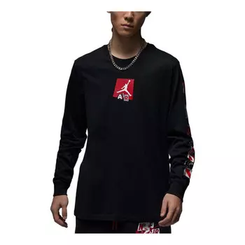Футболка брендовая футболка с длинным рукавом Air Jordan, черный