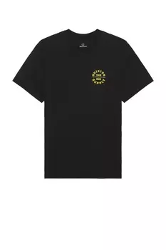Футболка Brixton Oath V, цвет Black, Bright Gold & Olive Surplus