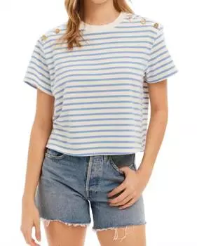 Футболка Brooklyn Striped в синюю полоску ALLISON NEW YORK