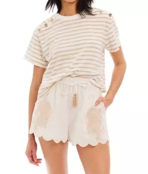 Футболка Brooklyn в полоску, песочного цвета ALLISON NEW YORK, цвет sand