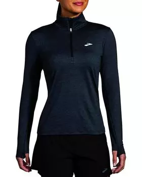 Футболка Brooks Dash 1/2 Zip 2.0, цвет Heather Black