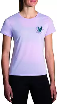 Футболка Brooks Distance Short Sleeve 3.0, цвет Light Purple/Dog Days