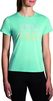 Футболка Brooks Distance Short Sleeve 3.0, цвет Aqua/Run Vibes