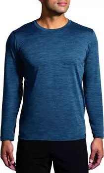 Футболка Brooks Luxe Long Sleeve, цвет Heather Blue Slate