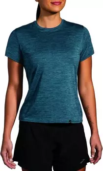 Футболка Brooks Luxe Short Sleeve, цвет Heather Ocean Drive