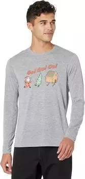 Футболка Brooks Run Merry Distance Graphic Long Sleeve, цвет Heather Ash/Go Go Go