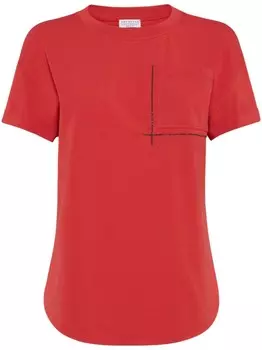 Футболка Brunello Cucinelli с деталями Monili, красный
