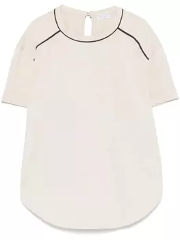 Футболка Brunello Cucinelli с деталями Monili, нейтральный