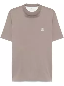 Футболка Brunello Cucinelli с логотипом, коричневый
