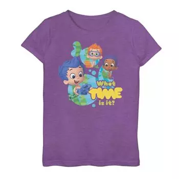 Футболка Bubble Guppies для девочек 7–16 лет «Сколько времени» Licensed Character