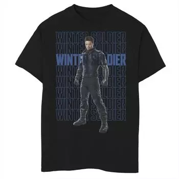 Футболка Bucky с надписью Bucky для мальчиков 8–20 лет Marvel «Сокол и Зимний солдат» Marvel