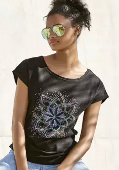 Футболка Buffalo с модным принтом спереди, хлопковая рубашка с короткими рукавами, черный